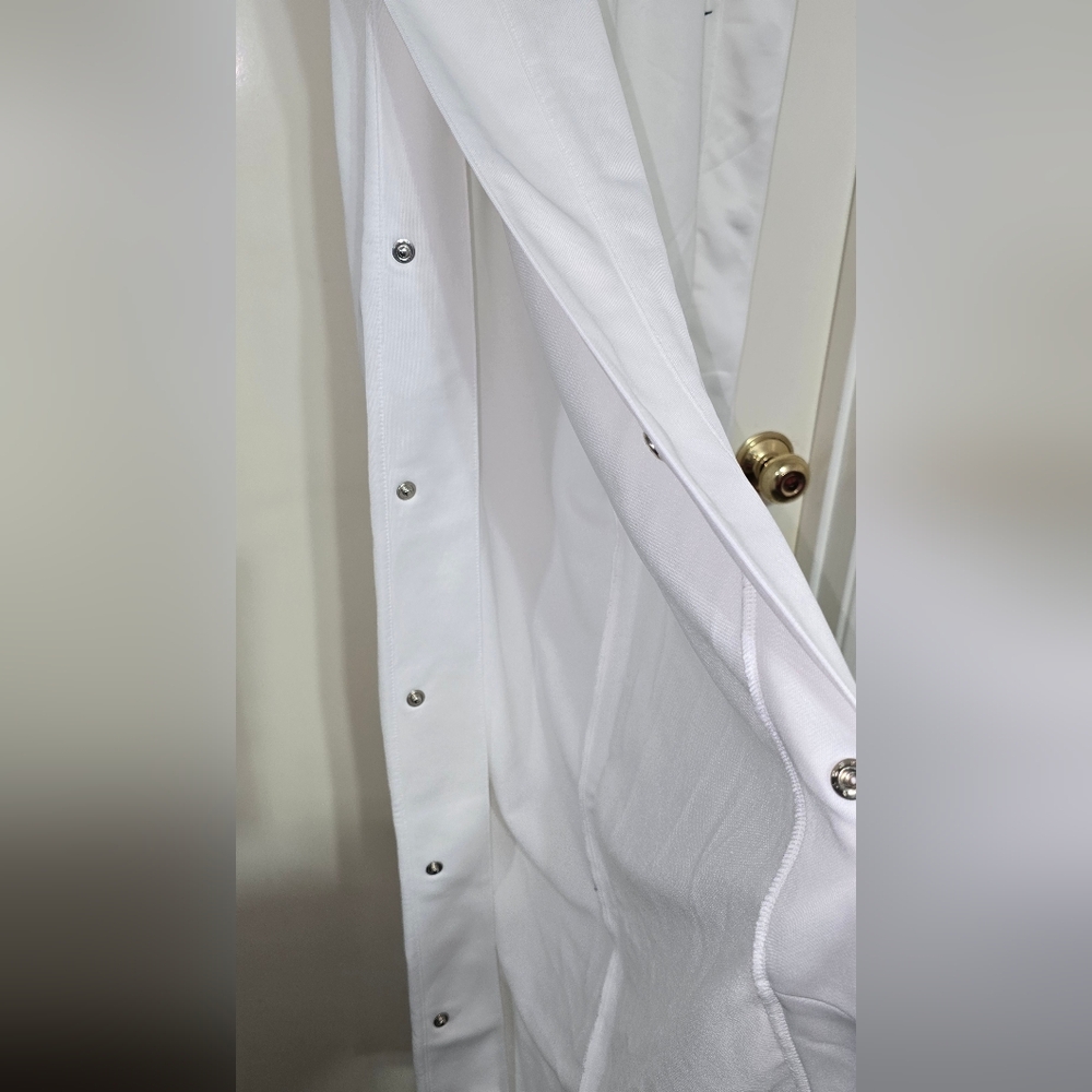 #M29 Nike White Dri-FIT  Legs Pants With Side Slit & Button Details,loose Fit. - Picture 6 of 9